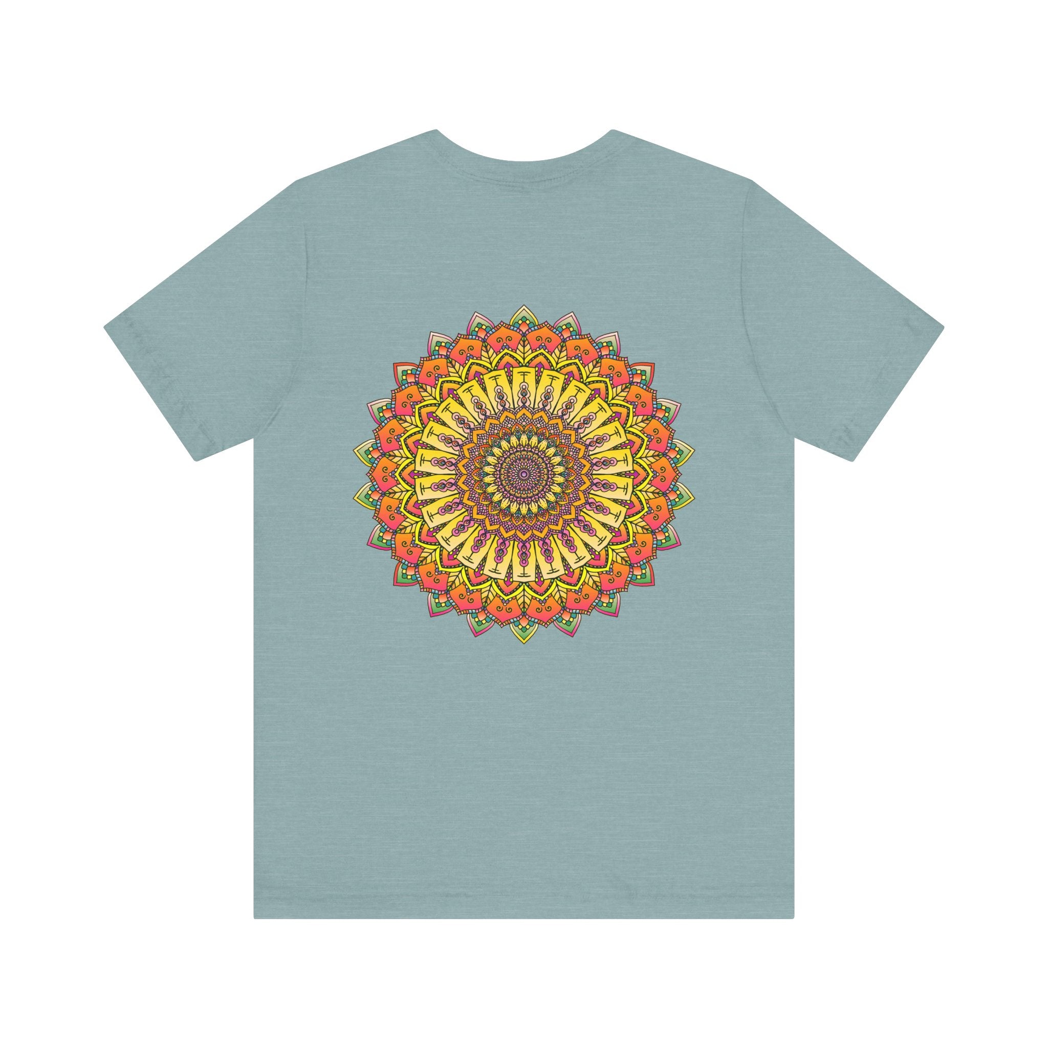  Mandala tee with a vibrant and colorful design promoting harmony