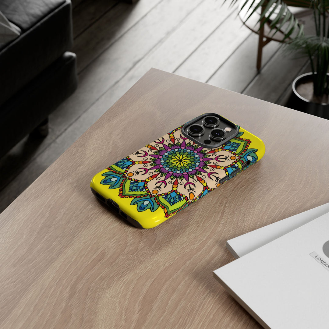 Intricate Floral Yellow Phone Case for Bold Protection and Style