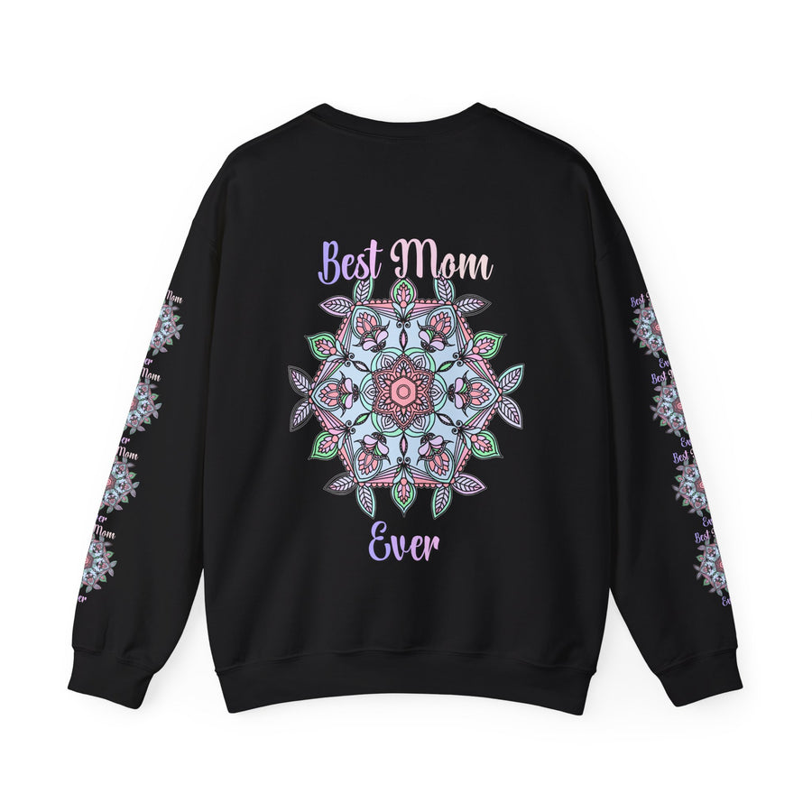 Mandala Art Crewneck Sweatshirt Celebrating Moms in Soft Hues