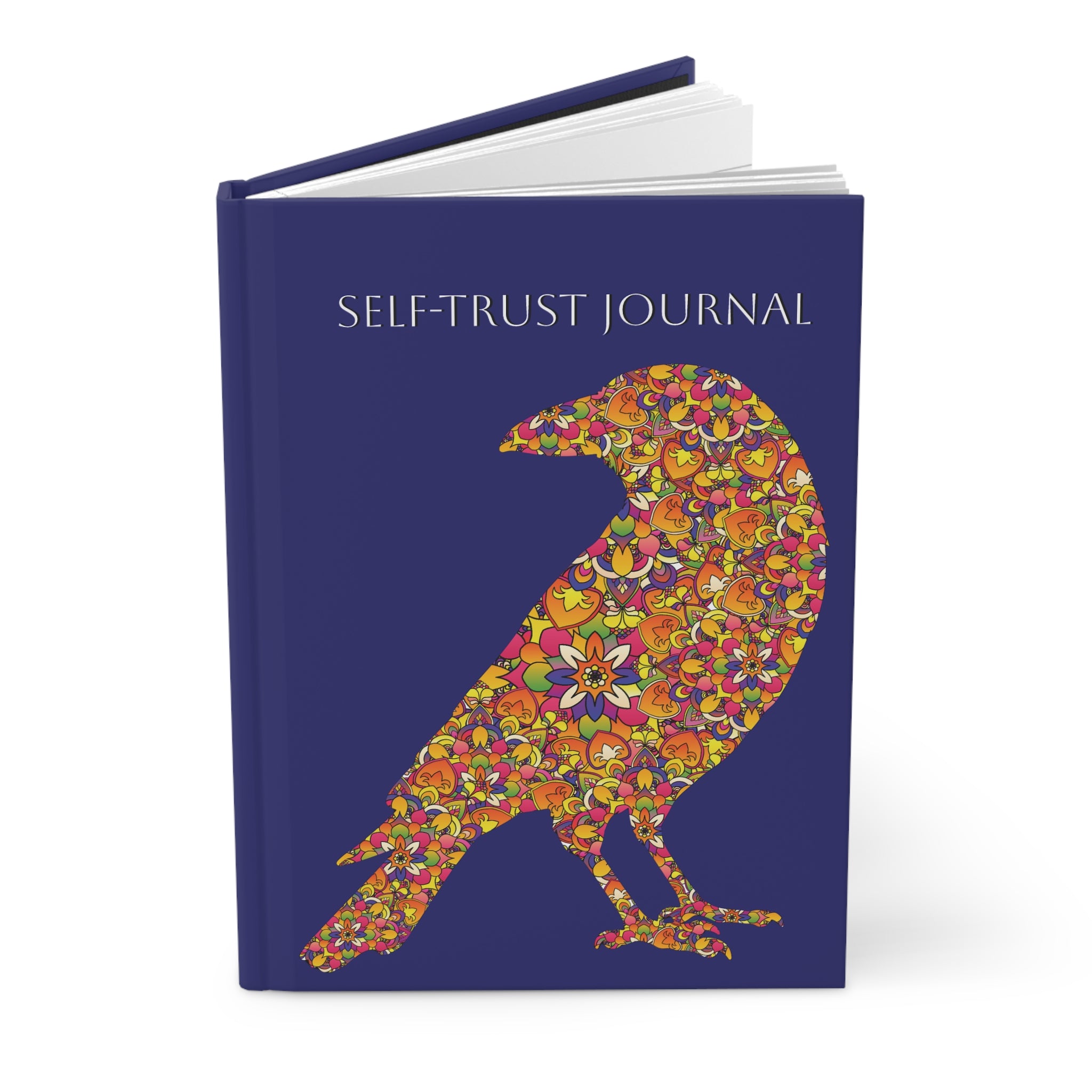 Self-Trust Crow Journal — Floral Raven Hardcover Journal