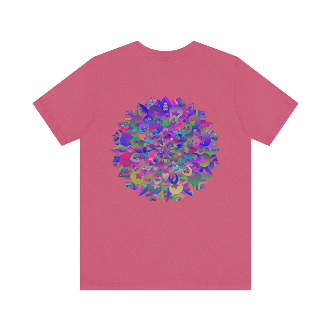 Colorful and intricate mandala tee showcasing spiritual peace and harmony in vibrant design