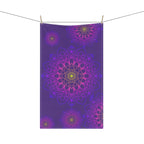 Floral Mandala Kitchen Towels Set in Rich Purple and Pink Hues