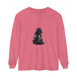 Black Cat Mystique Long Sleeve T-Shirt: a black shirt with a stunning, detailed cat design