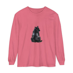 Black Cat Mystique Long Sleeve T-Shirt: a black shirt with a stunning, detailed cat design