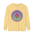 High-quality unisex long sleeve t-shirt adorned with a stunning mandala pattern