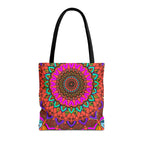 Colorful Mandala Tote Bag – Boho Psychedelic All-Over Print