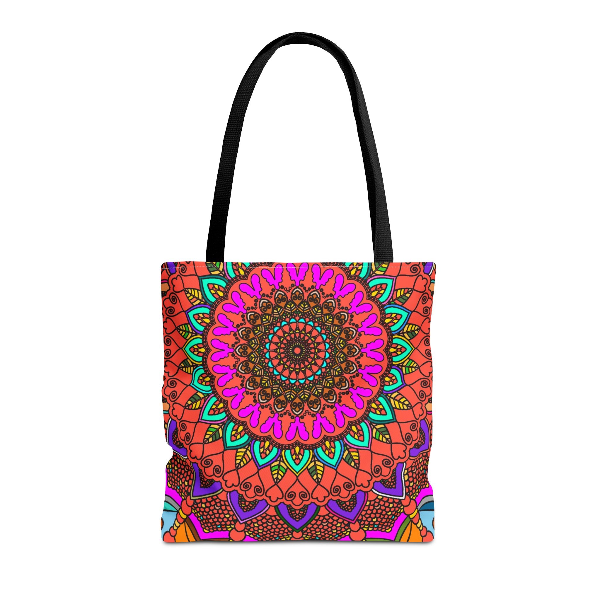 Borsa tote con mandala colorati – Stampa all-over in stile boho psichedelico