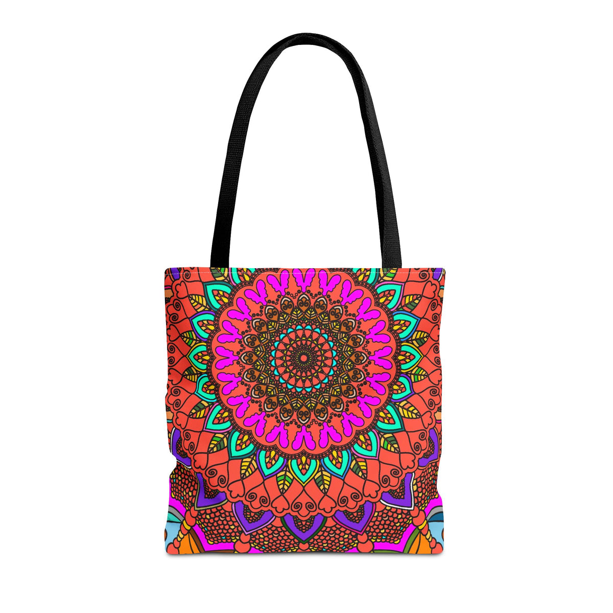 Colorful Mandala Tote Bag – Boho Psychedelic All-Over Print