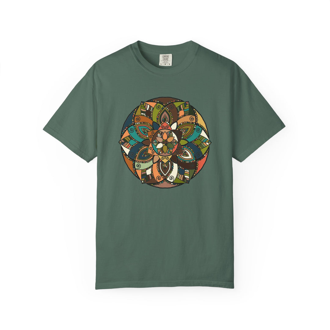Mandala Earth Flora T-Shirt — Earthy Tones Geometric Art Tee