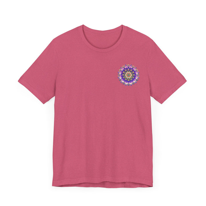 Colorful mandala t-shirt with intricate design, promoting spiritual peace and harmony, perfect for expressing your inner tranquility and enlightenment