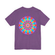 Colorful mandala design t-shirt promoting spiritual peace and harmony for positive energy and inner balance
