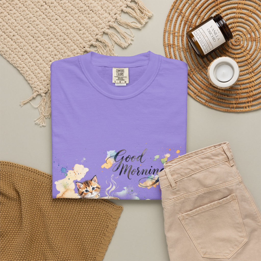 Good Morning Cat T-Shirt | Ultra-Soft Cotton Graphic Tee