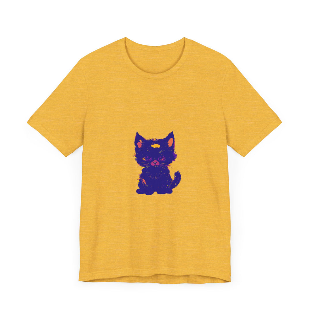 Blue Cat T-Shirt with a charming Black Cat illustration