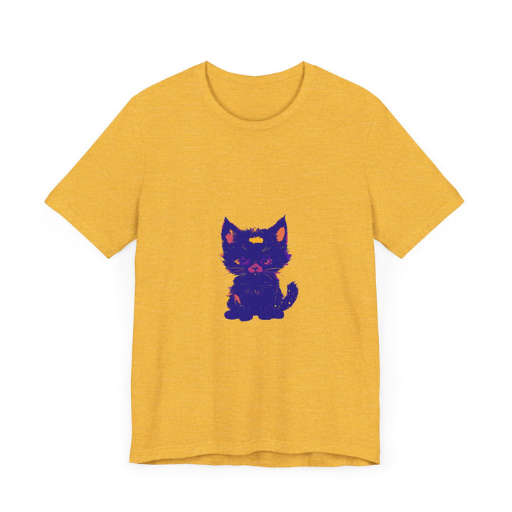 Blue Cat T-Shirt with a charming Black Cat illustration