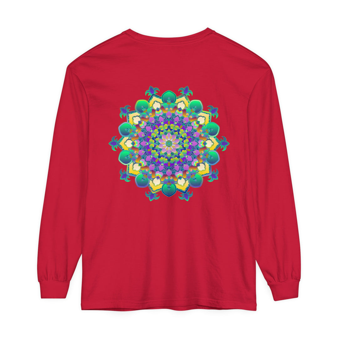 Beautiful and detailed mandala design on a long sleeve t-shirt