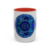 Blue and Purple Mandala Mug with Bohemian Art Design