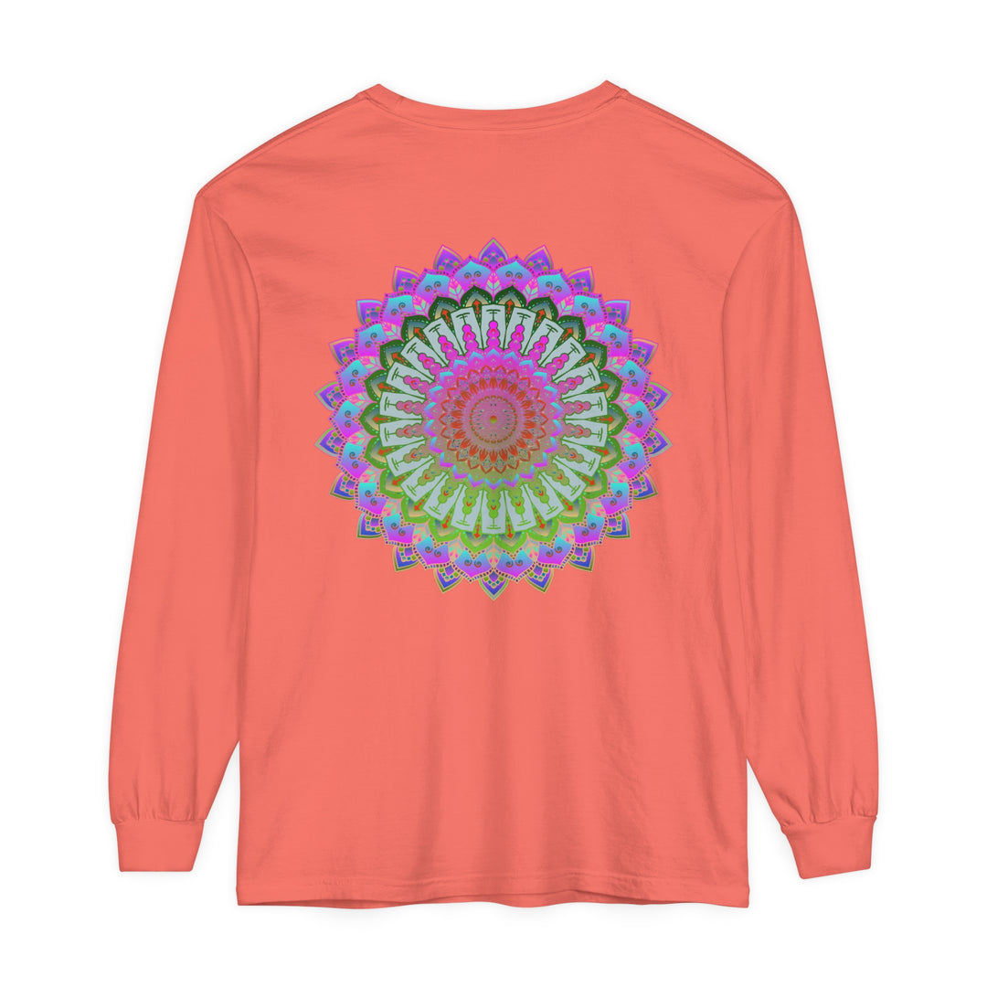 Colorful mandala design long sleeve t-shirt for men and women