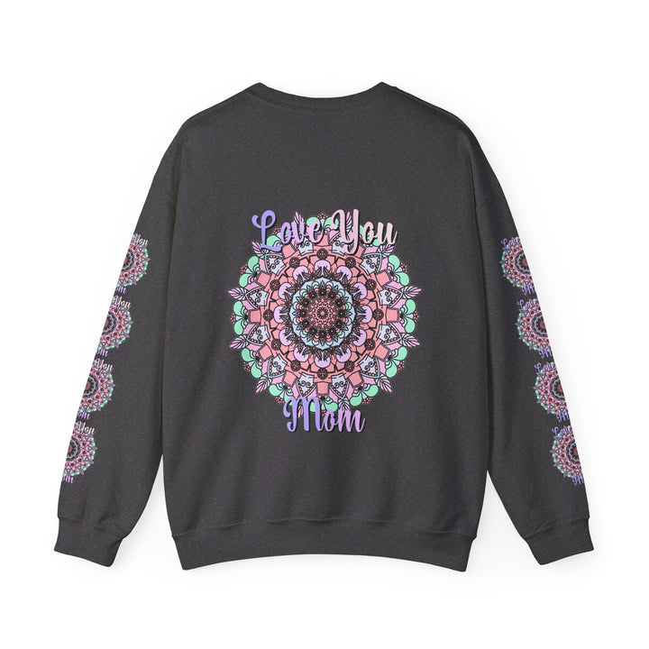 Cozy and stylish unisex crewneck sweatshirt, the perfect birthday gift for mom, featuring the sweet message 'Love You Mom' in a comfortable heavy blend fabric