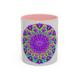 Beautiful purple mandala design on a grey mug, perfect for adding artistic flair to your morning coffee routine