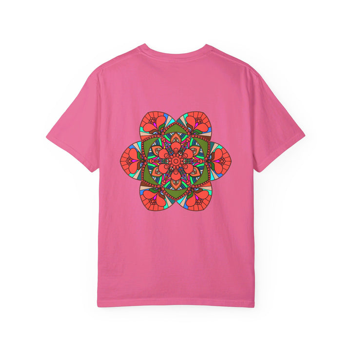 Unisex Mandala T-Shirt made of 100% Ring-Spun Cotton, hand-drawn Mandala art, and garment-dyed for extra comfort