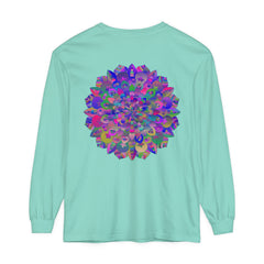 Colorful and intricate mandala design long sleeve t-shirt for vibrant style