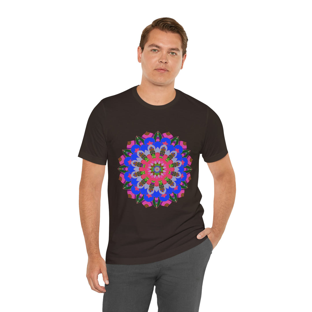 Vibrant and eye-catching Colorful Mandala Geometric T-Shirt with intricate, detailed design