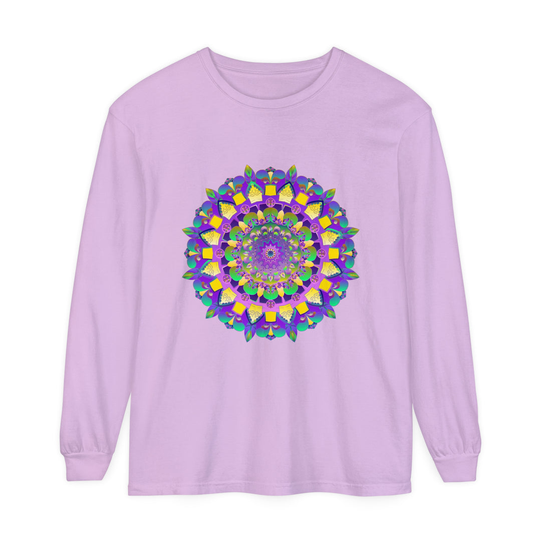 Colorful and intricate mandala design long sleeve t-shirt for all genders