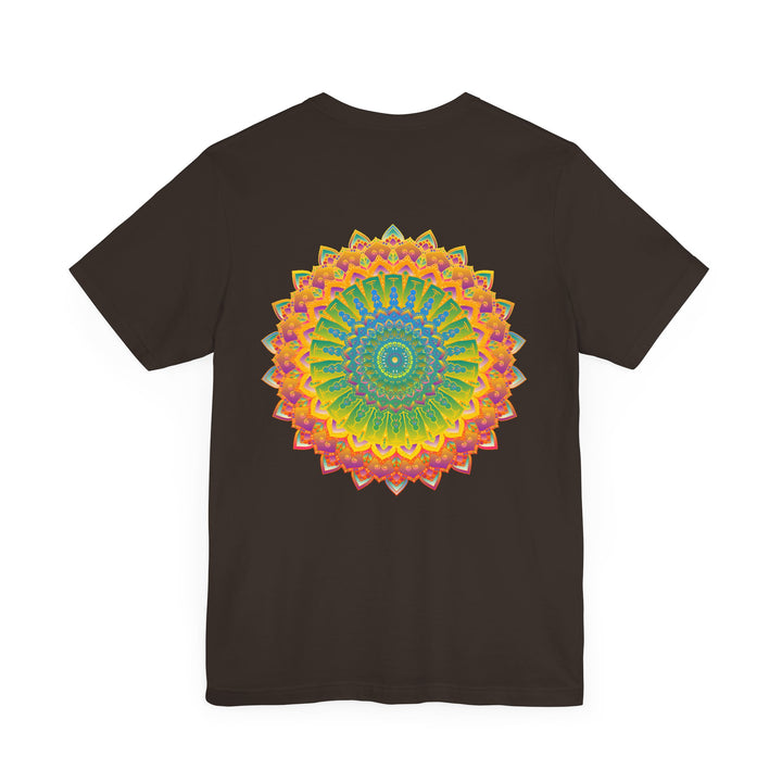 Colorful tee with a spiritual mandala motif for peace and harmony