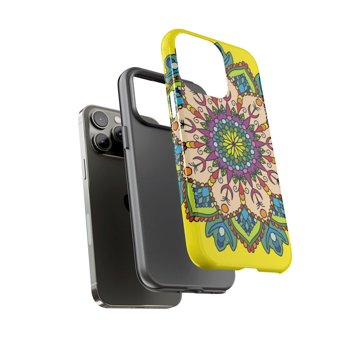 Intricate Floral Yellow Phone Case for Bold Protection and Style