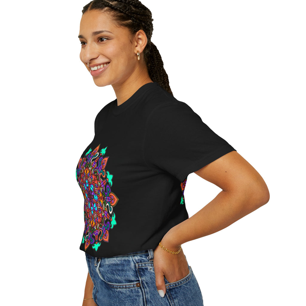 Mandala Art T-Shirt in Bold Colors for Creative Expression