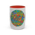 Colorful floral design mandala art mug with intricate hand-painted details