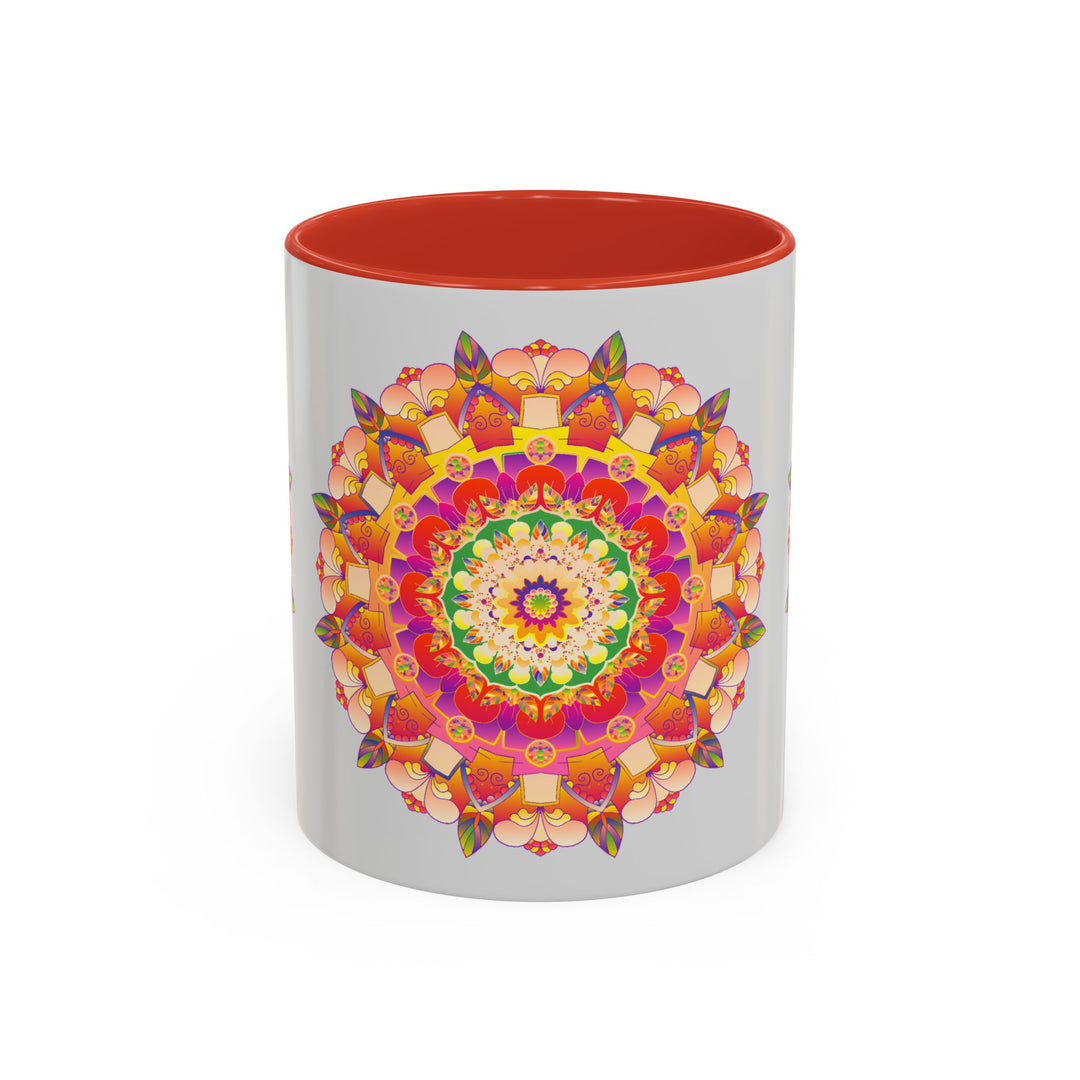 Vibrant and tranquil mandala art coffee cup