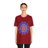 Vibrant and intricate mandala geometric design t-shirt in a variety of colors