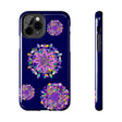Hand Drawn Mandala Art Purple Shades Phone Case - Durable, Shock Absorbent, Stylish, and Protective for All Phone Models