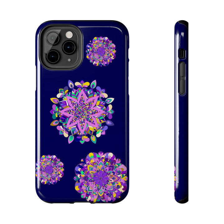 Hand Drawn Mandala Art Purple Shades Phone Case - Durable, Shock Absorbent, Stylish, and Protective for All Phone Models