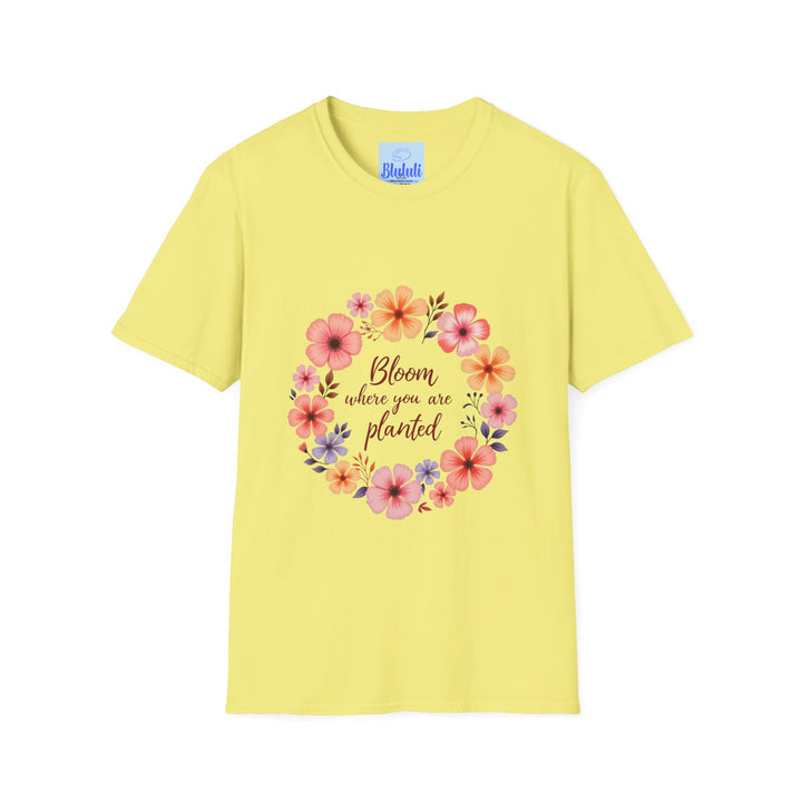 Beautiful T-shirt with a floral mandala design and inspirational quote