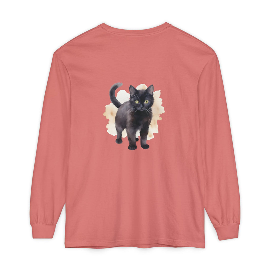 Black Cat Watercolor - Unisex Long Sleeve Tee
