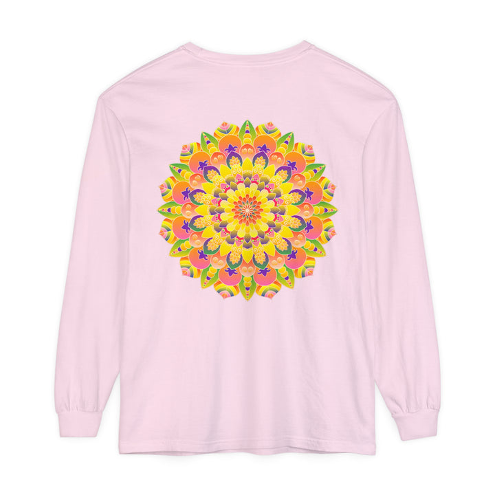 Colorful and intricate mandala design long sleeve t-shirt for both men and women