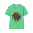 Colorful mandala art gift for sister unisex softstyle t-shirt with hand-drawn design