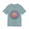 Vibrant Mandala Tee featuring a colorful and psychedelic design, perfect for adding a pop of color to your wardrobe