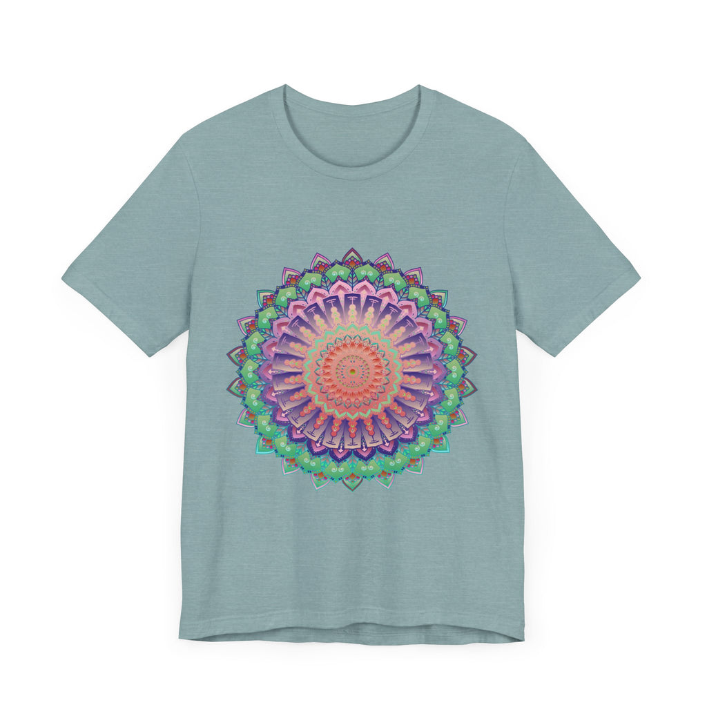 Vibrant Mandala Tee featuring a colorful and psychedelic design, perfect for adding a pop of color to your wardrobe