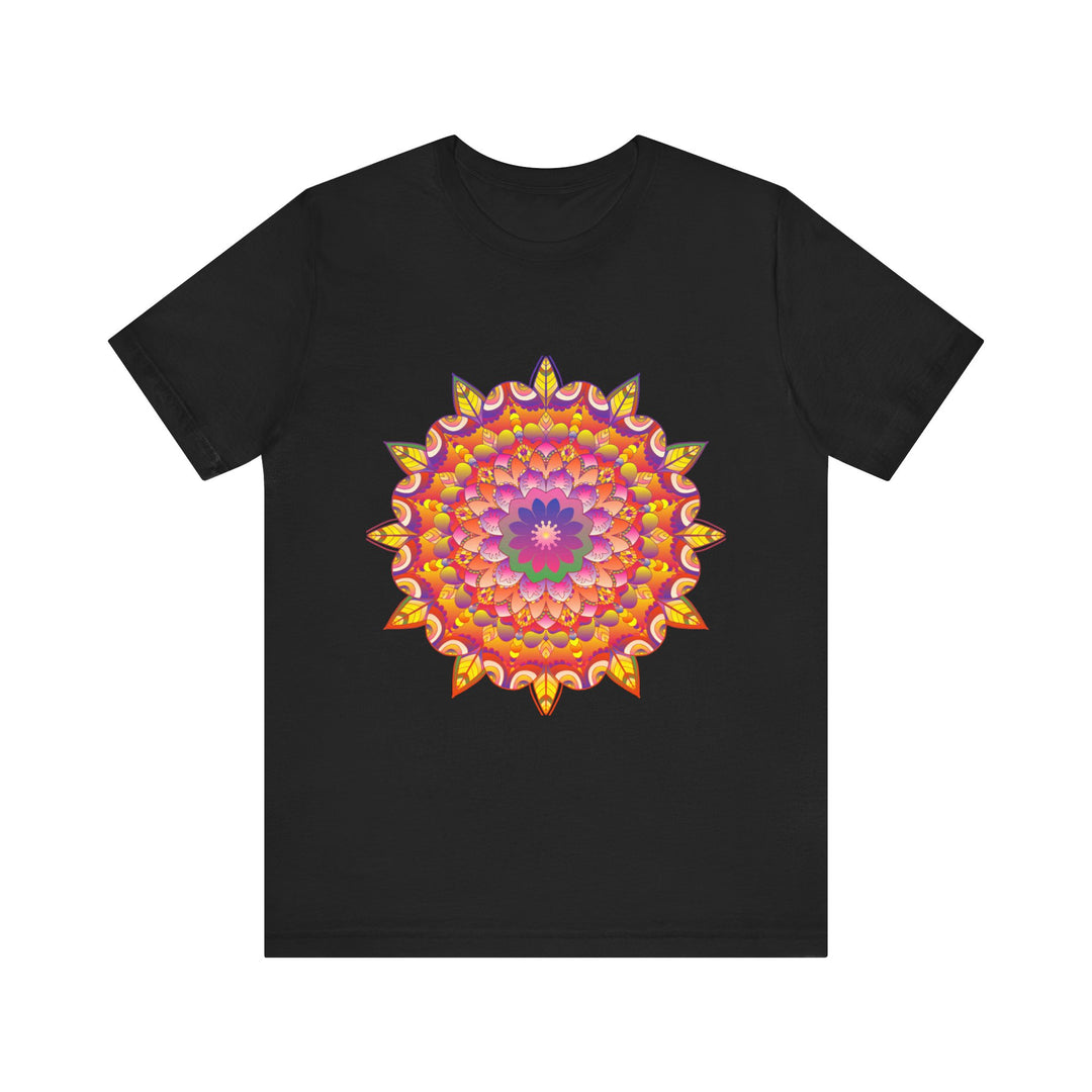 Vibrant Mandala Tee - Psychedelic Art: A colorful and intricate mandala design adorns this eye-catching t-shirt