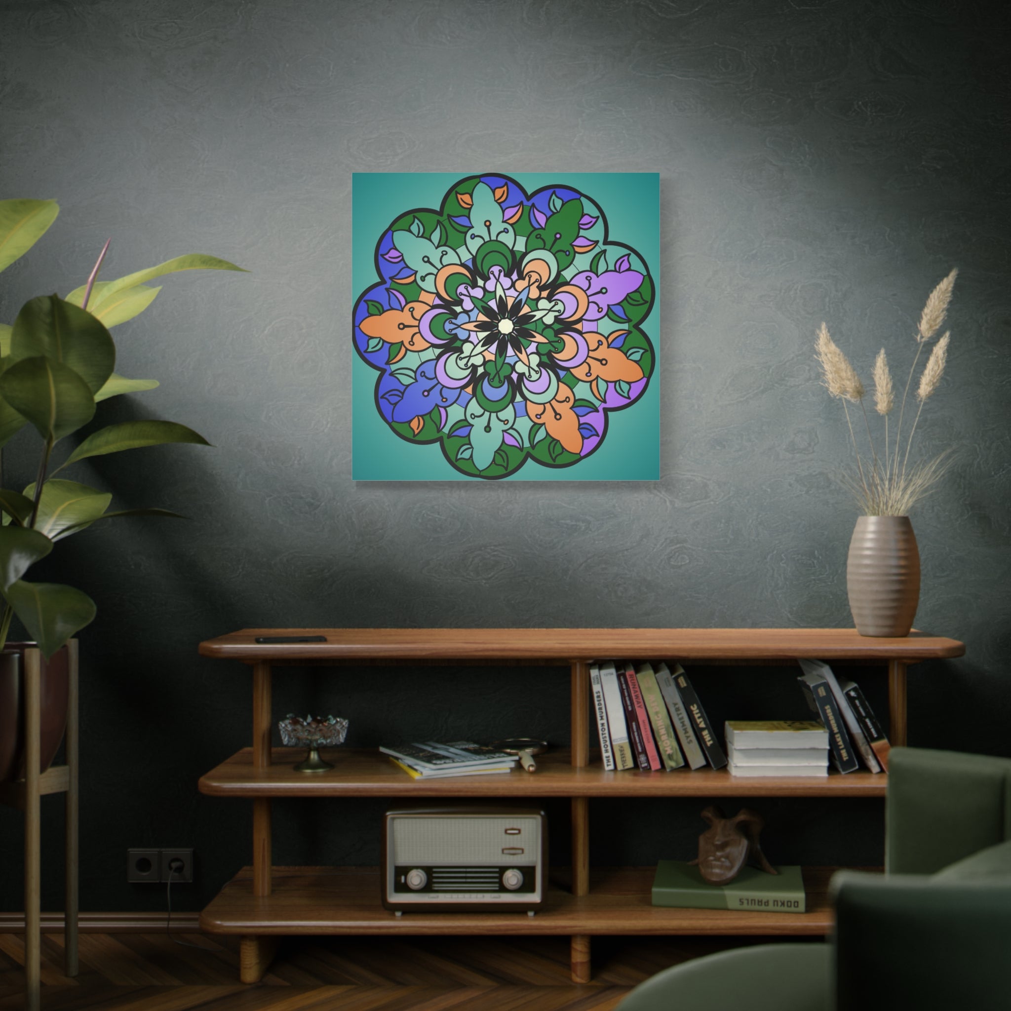 Floral Mandala Matte Canvas Wall Art