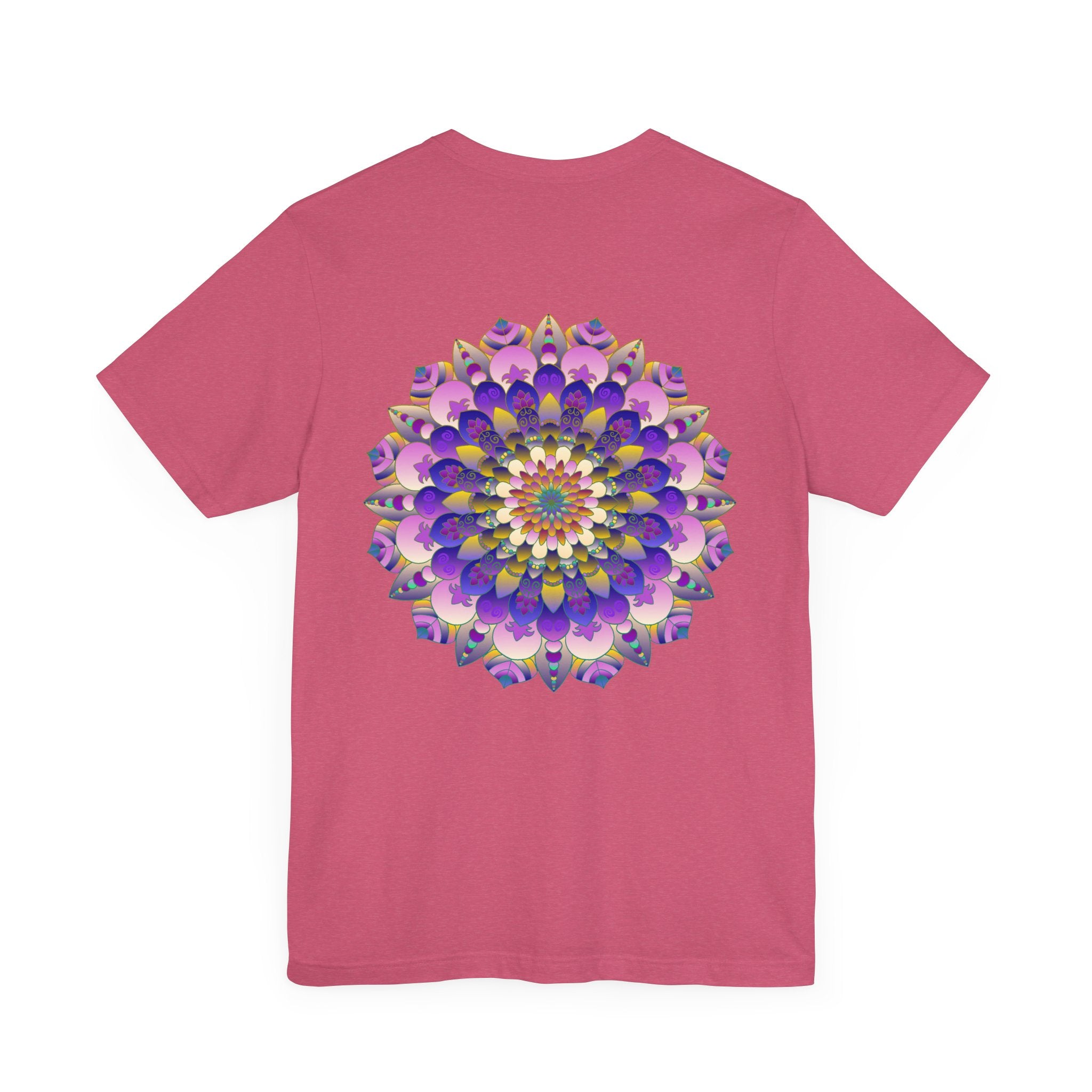 Colorful mandala t-shirt featuring intricate design for spiritual peace and harmony