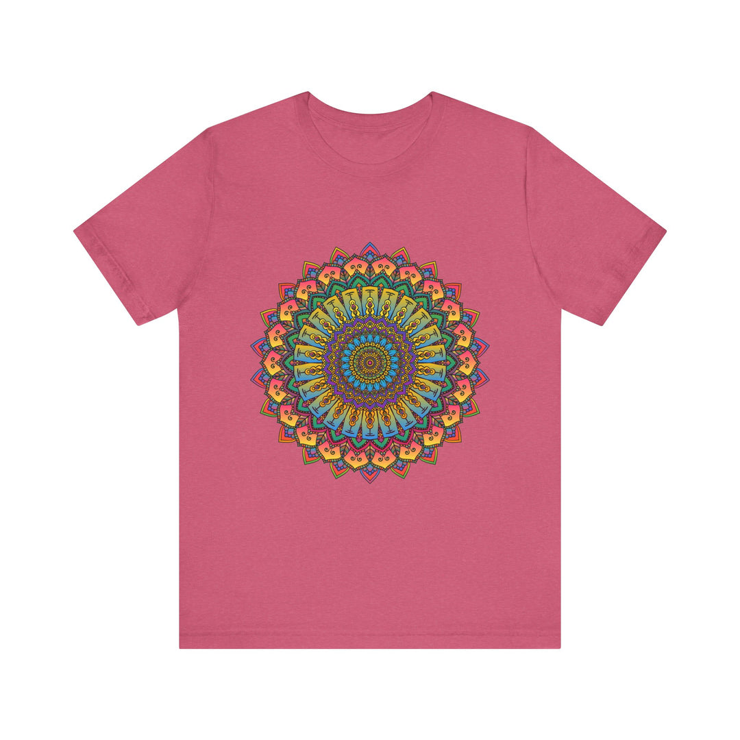 Intricate Mandala Meditation Tee featuring vibrant and colorful design for peaceful meditation