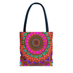 Colorful Mandala Tote Bag – Boho Psychedelic All-Over Print