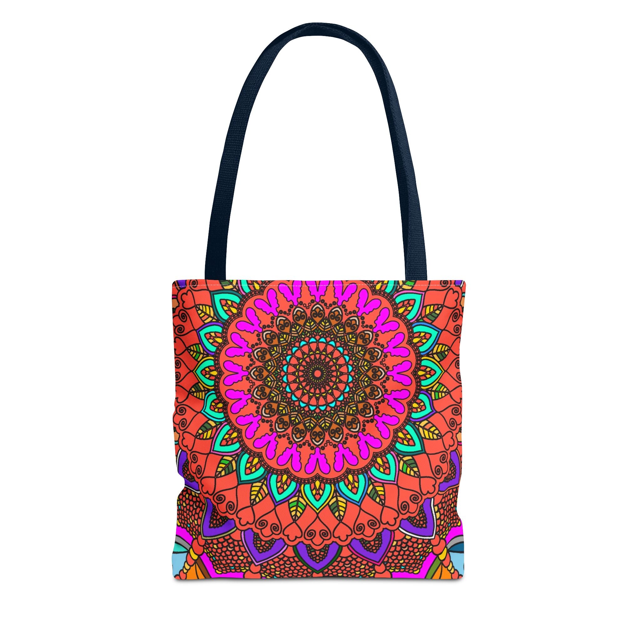 Borsa tote con mandala colorati – Stampa all-over in stile boho psichedelico