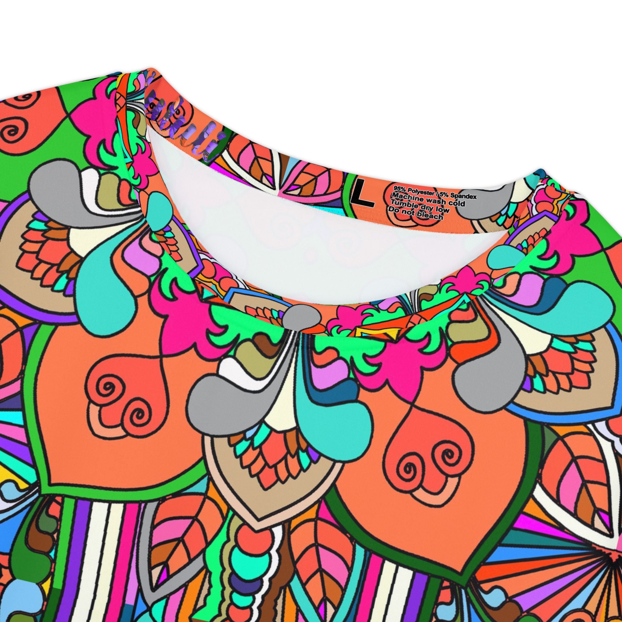 Psychedelic Mandala Kaleidoscope Women's Short Sleeve Shirt - Bright Retro Boho AOP