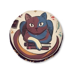 Dark Academia cat floor pillow — Cozy Study Companion Cushion