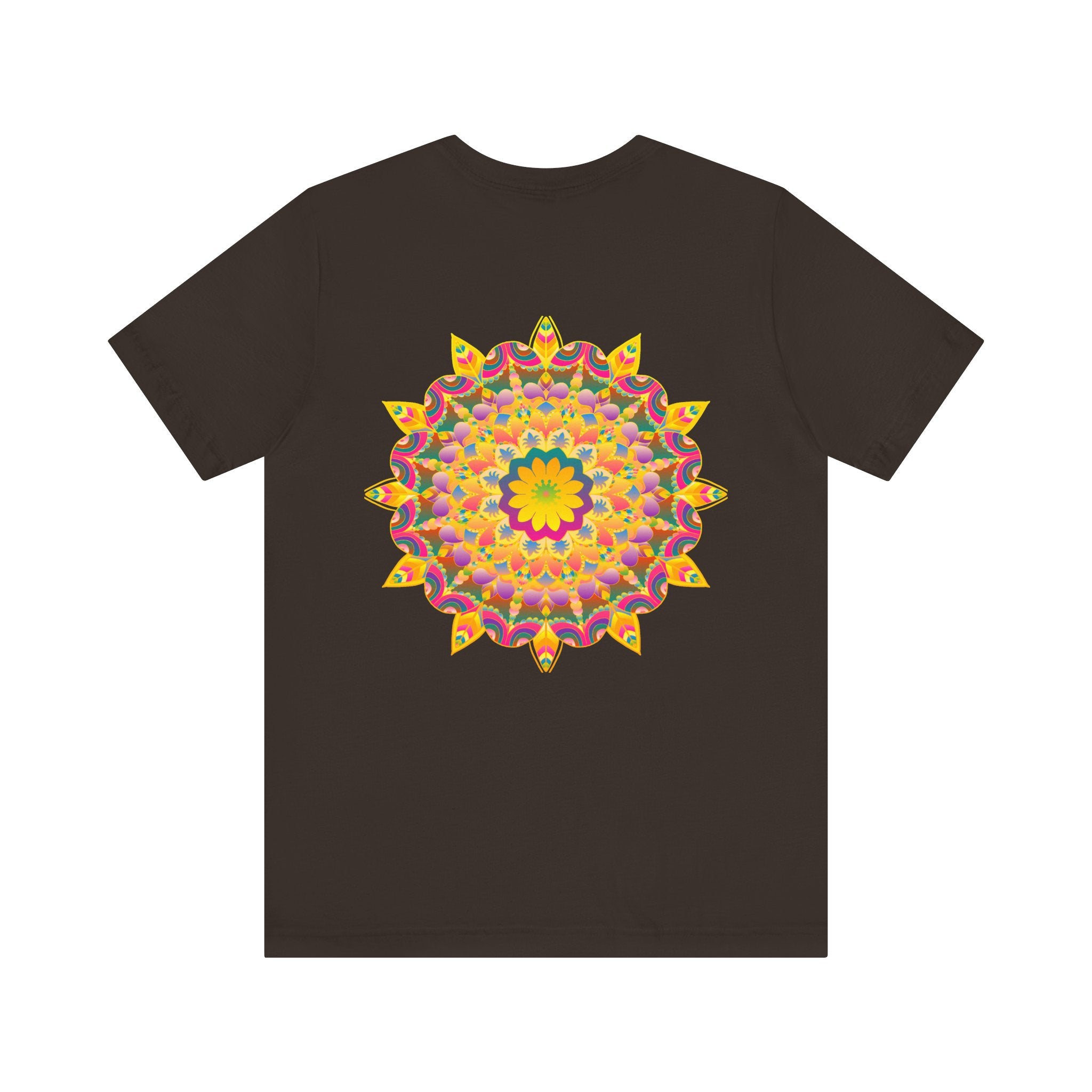 Vibrant Mandala Tee with intricate design, promoting peace and harmony